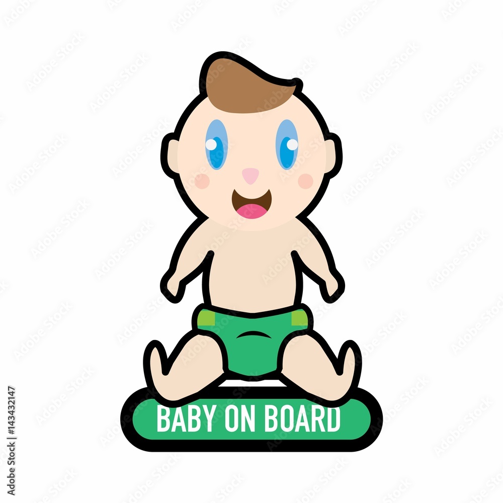 baby on board warning sign. Sticker. Vector illustration. baby on board warning sign. Sticker. Vector illustration.