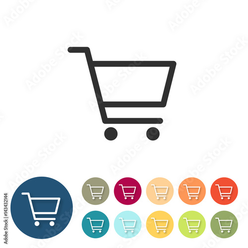 Button-Set bunt - Einkaufswagen