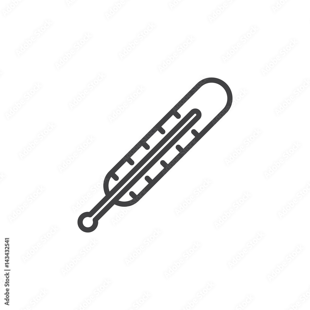 Medical thermometer line icon, outline vector sign, linear style pictogram isolated on white. Symbol, logo illustration. Editable stroke. Pixel perfect Medical thermometer line icon, outline vector sign, linear style pictogram isolated on white. Symbol, logo illustration. Editable stroke. Pixel perfect