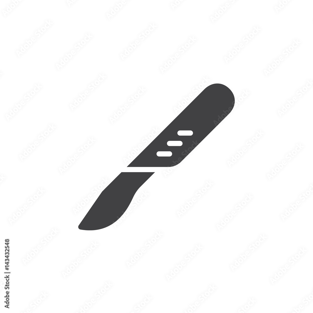 Surgical scalpel icon vector, filled flat sign, solid pictogram isolated on white. Symbol, logo illustration. Pixel perfect