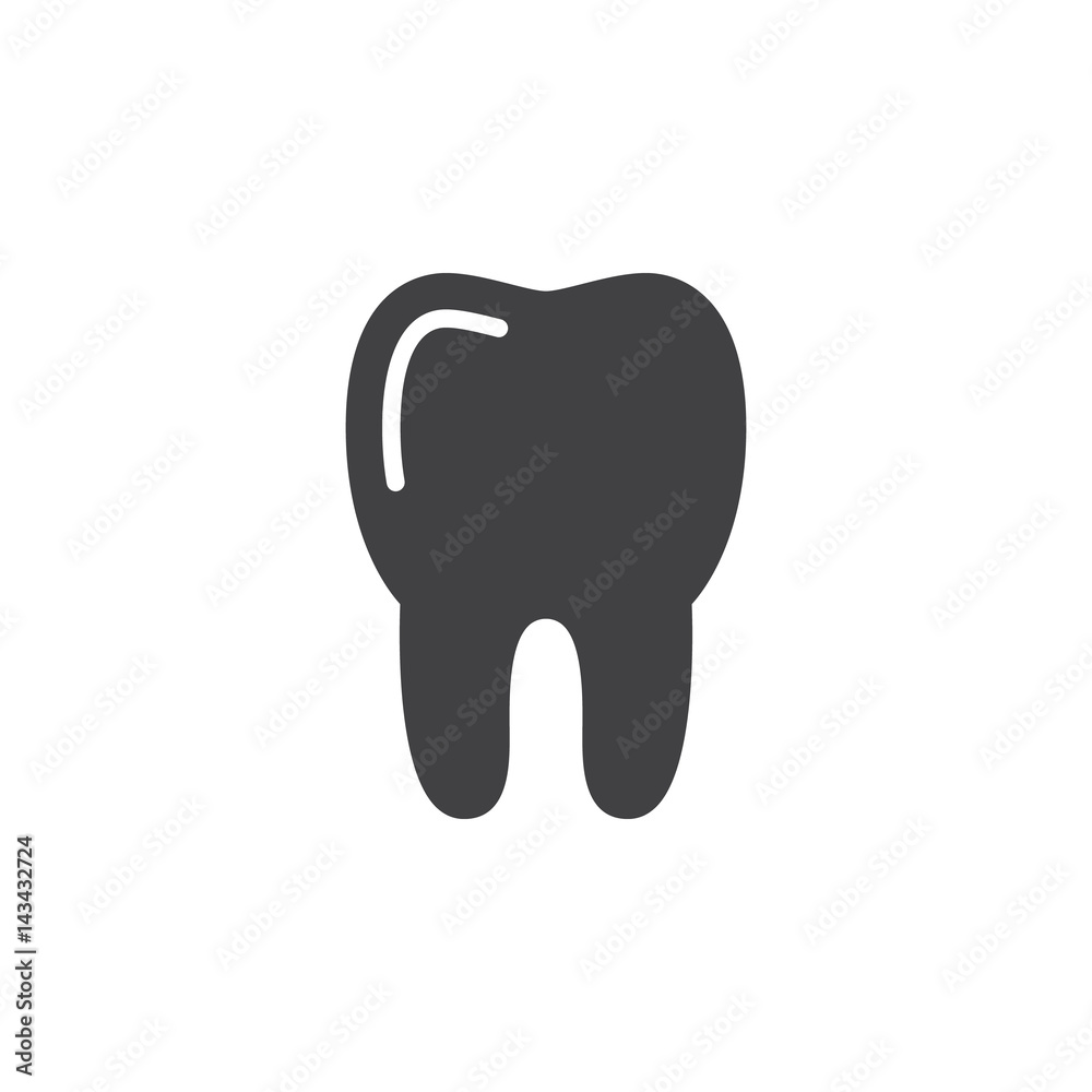 Tooth icon vector, filled flat sign, solid pictogram isolated on white. Symbol, logo illustration. Pixel perfect Tooth icon vector, filled flat sign, solid pictogram isolated on white. Symbol, logo illustration. Pixel perfect