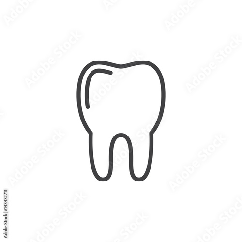Tooth line icon, outline vector sign, linear style pictogram isolated on white. Symbol, logo illustration. Editable stroke. Pixel perfect