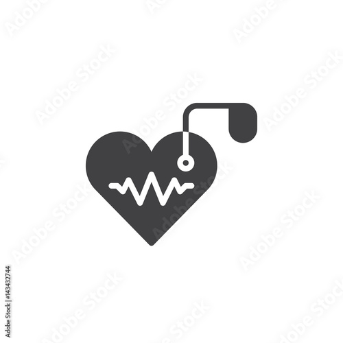 Artificial cardiac pacemaker icon vector, filled flat sign, solid pictogram isolated on white. Symbol, logo illustration. Pixel perfect