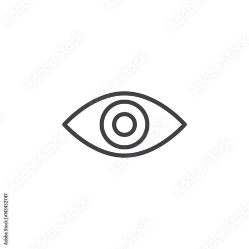 Eye line icon, outline vector sign, linear style pictogram isolated on white. Symbol, logo illustration. Editable stroke. Pixel perfect