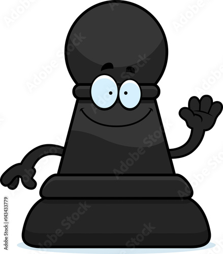 Cartoon Chess Pawn Waving
