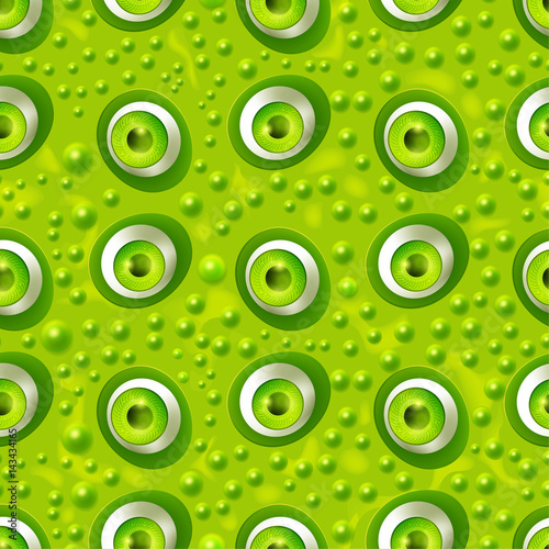Seamless pattern with cartoon monster eyes
