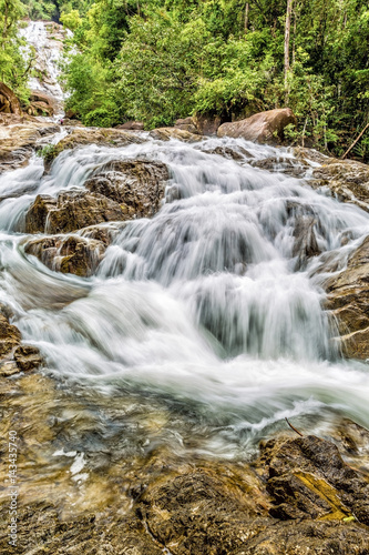 Waterfall on summer season in Thailand