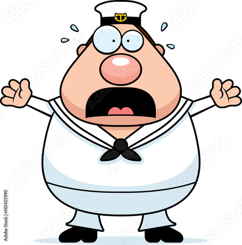 Scared Cartoon Sailor