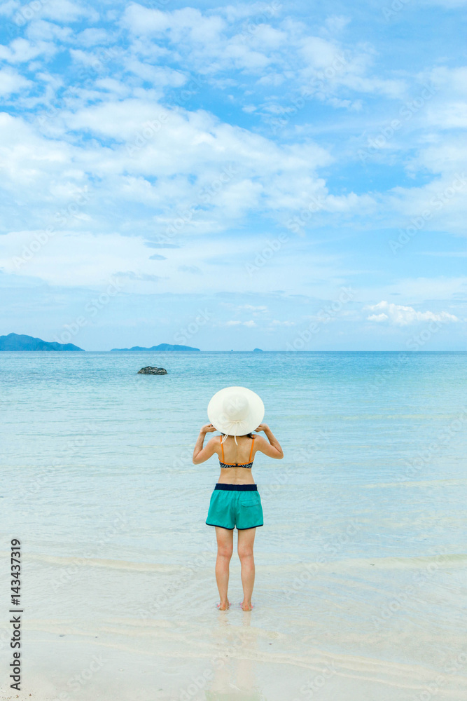 Young woman relax on the beach Young woman relax on the beach