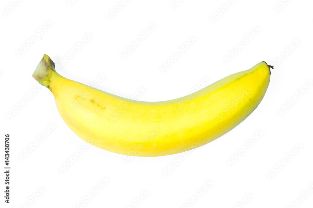 Ripe banana isolated on white background+Clipping Path.