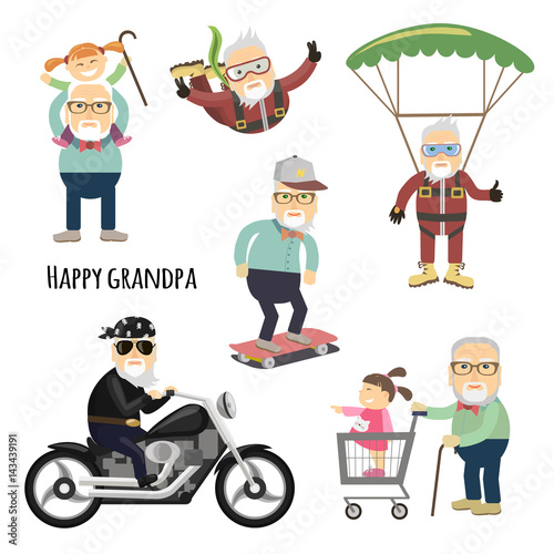 Happy grandpa after retirement