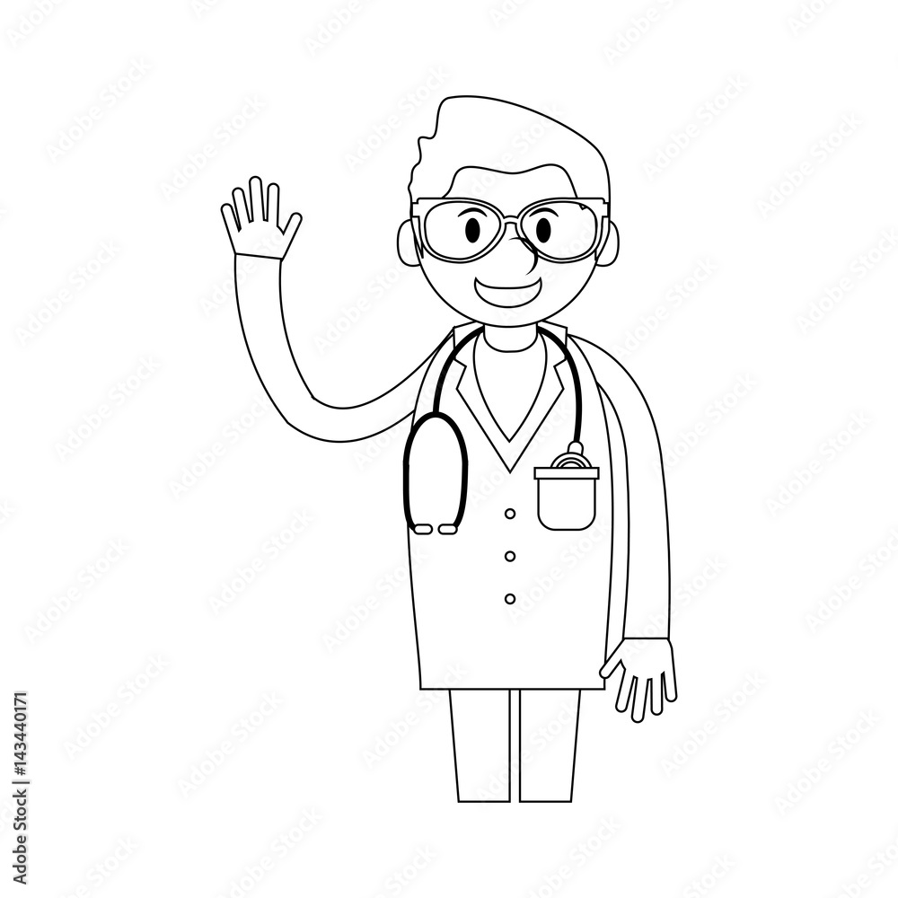 veterinarian doctor man icon over white background. vector illustration