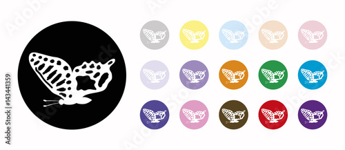 beauty butterfly set icons