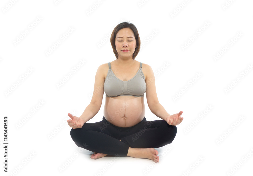 Pregnant woman relax doing yoga