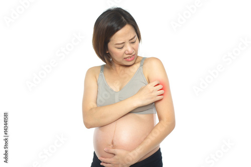 Pregnant woman with mosquitoes bite