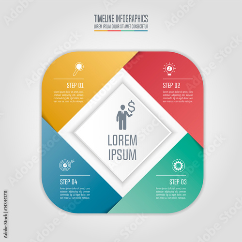 infographic business concept with 4 options.