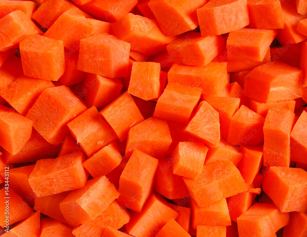 Carrots sliced into pieces. Carrots sliced into pieces.