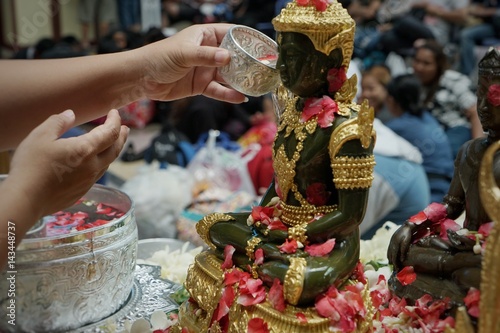 Fototapeta Naklejka Na Ścianę i Meble -  Buddha statue water ceremony in Songkhla festival