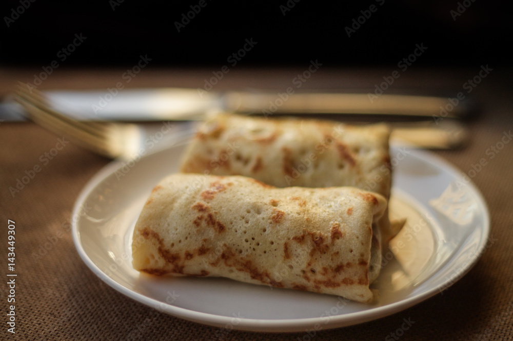 Pancakes with filling (stewed cabbage with vegetables) Pancakes with filling (stewed cabbage with vegetables)