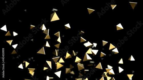 Abstract futuristic background with gold particles