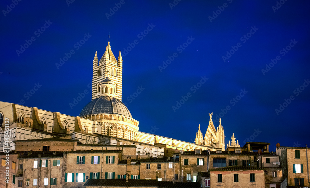 church tower at night Siena 
