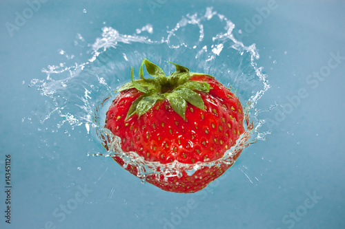 Strawberry falls in to water