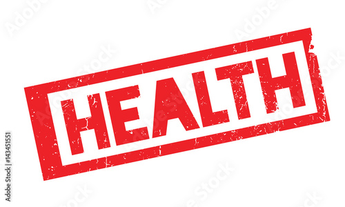 Health rubber stamp. Grunge design with dust scratches. Effects can be easily removed for a clean, crisp look. Color is easily changed.