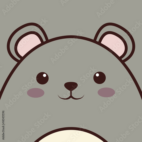 kawaii mouse animal icon . colorful design. vector illustration