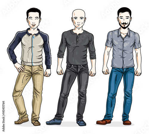 Handsome men group standing...