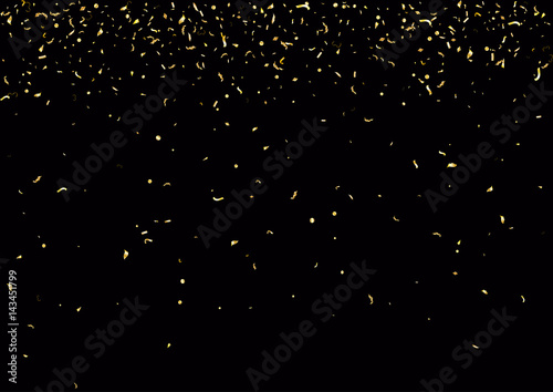Abstract background with flying subtle golden confetti.