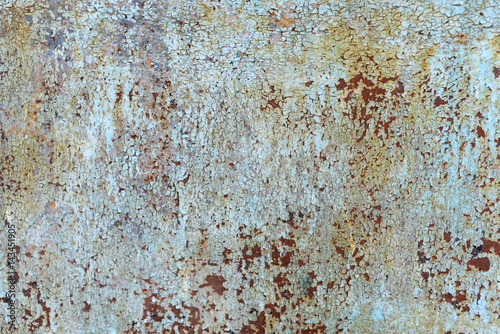 Cracked paint on metal, rust. For background