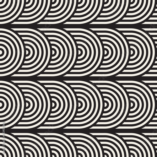 Seamless monochrome geometric pattern. Abstract geometric background. Stylish vector lines print