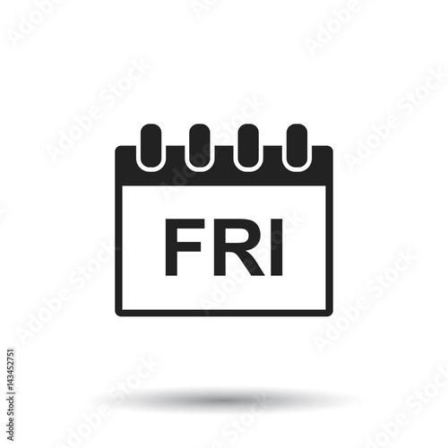 Friday calendar page pictogram icon. Simple flat pictogram for business, marketing, internet concept on white background. Trendy modern vector symbol for web site design or mobile app