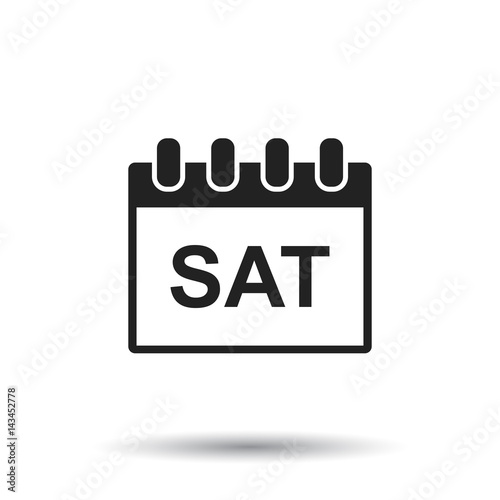 Saturday calendar page pictogram icon. Simple flat pictogram for business, marketing, internet concept on white background. Trendy modern vector symbol for web site design or mobile app