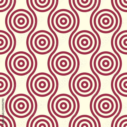 Vector endless geometric pattern composed with circles and lines. Graphic tile with ornamental texture can be used in textile and design.