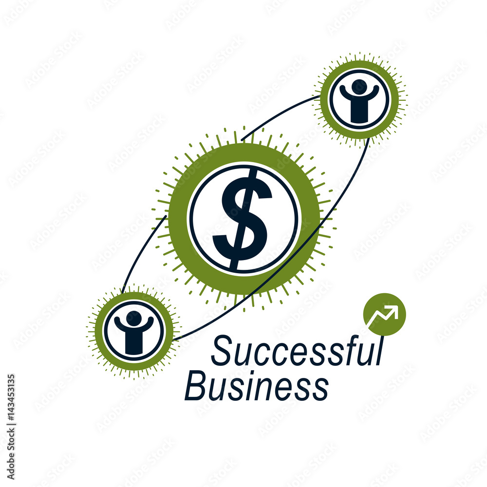 The Global Financial System conceptual logo, unique vector symbol. Dollar signs, circulation of money. The Global Financial System conceptual logo, unique vector symbol. Dollar signs, circulation of money.