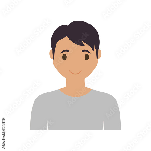happy man cartoon icon over white background. colorful design. vector illustration