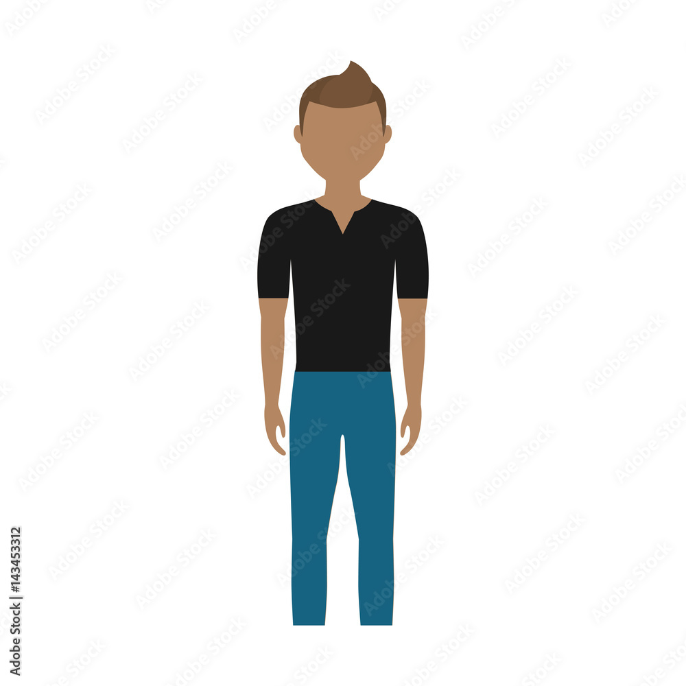 man standing and wearing casual clothes, cartoon icon over white background. colorful design. vector illustration man standing and wearing casual clothes, cartoon icon over white background. colorful design. vector illustration