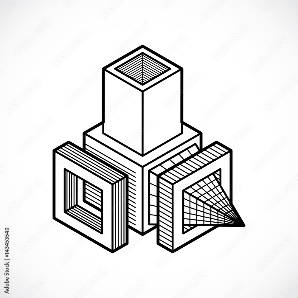 Engineering abstract shape, vector polygonal figure. Engineering abstract shape, vector polygonal figure.