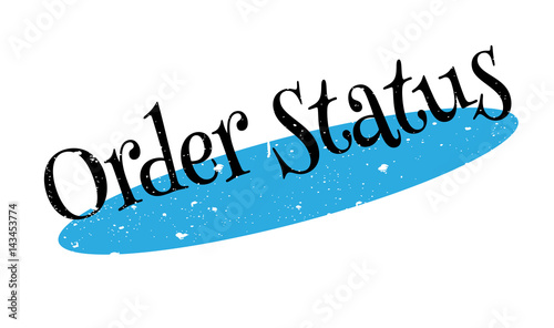 Order Status rubber stamp. Grunge design with dust scratches. Effects can be easily removed for a clean, crisp look. Color is easily changed.