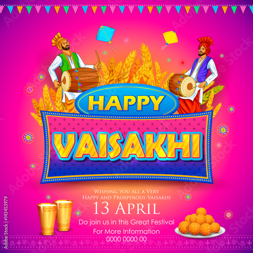 Happy Vaisakhi Punjabi festival celebration background