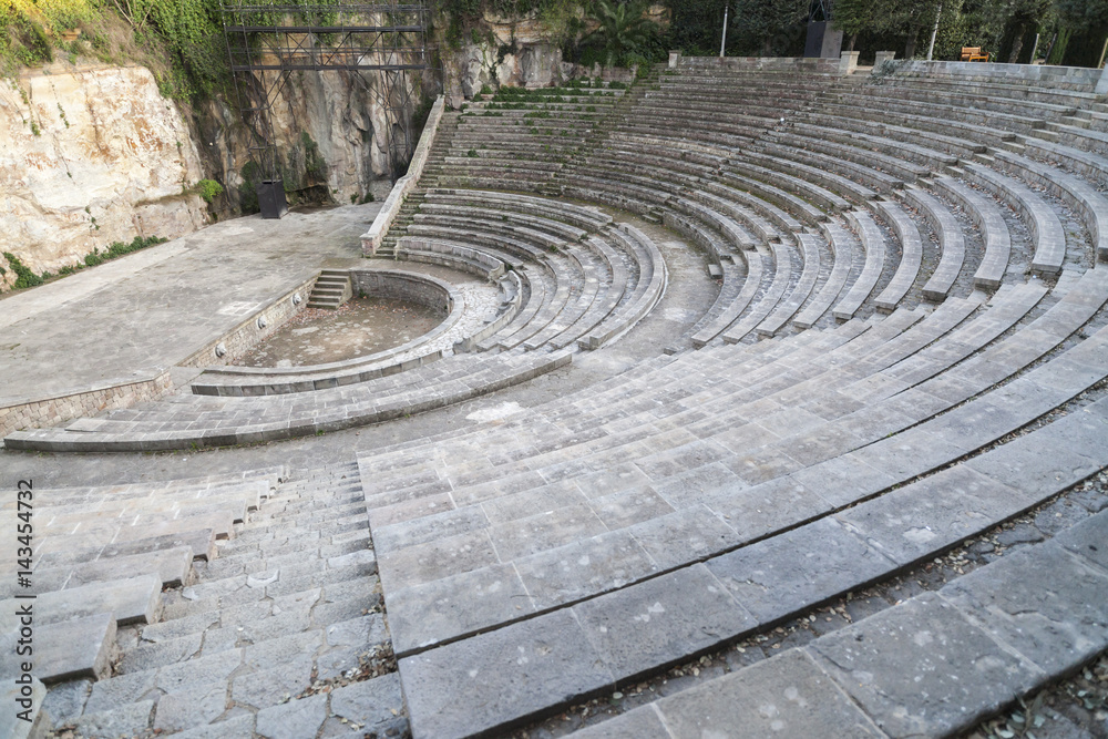 Obraz premium Greek theater,Teatre Grec, replica,Park de Montjuic, Barcelona.
