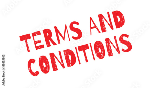 Terms And Conditions rubber stamp. Grunge design with dust scratches. Effects can be easily removed for a clean, crisp look. Color is easily changed.