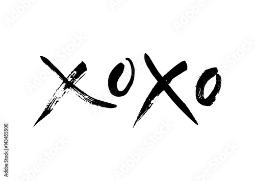 XOXO - freehand ink inspirational romantic quote photo