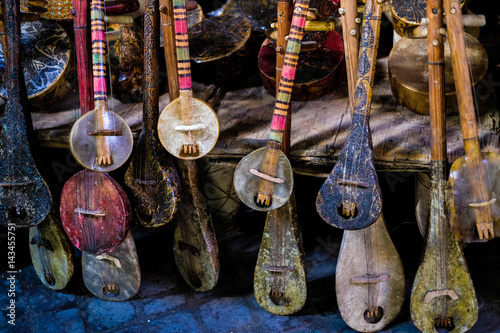 small vintage guitar on the market in Morocco