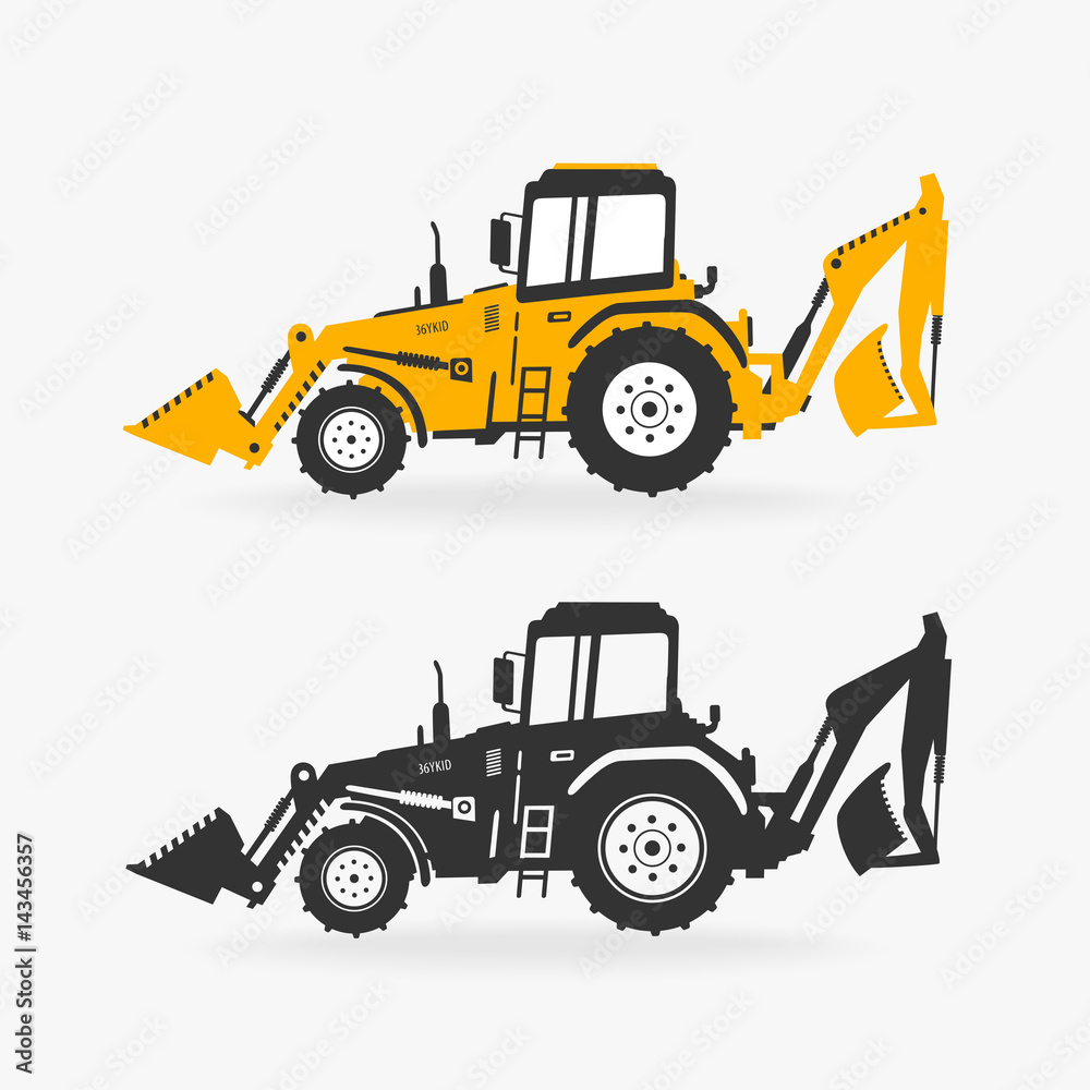 Naklejka premium Vector Illustration Excavator