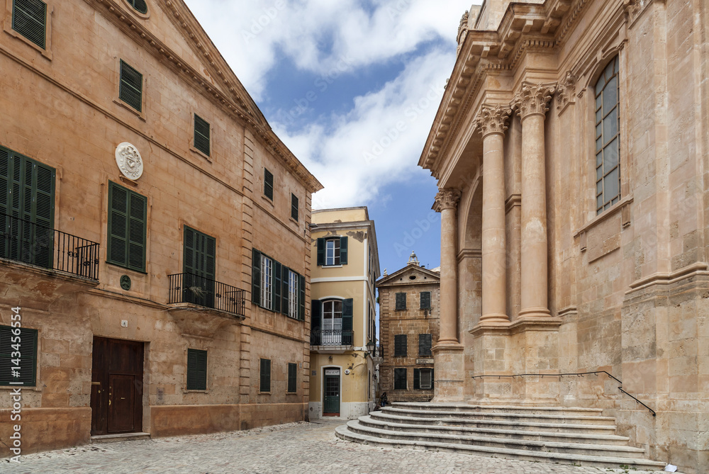 Cathedral and ancient buildings. Ciutadella,Minorca, Balearic Islands,Spain.