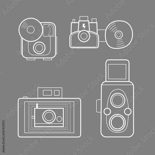 camera vectors , vintage , used cameras