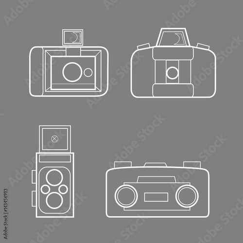 camera vectors , vintage , used cameras