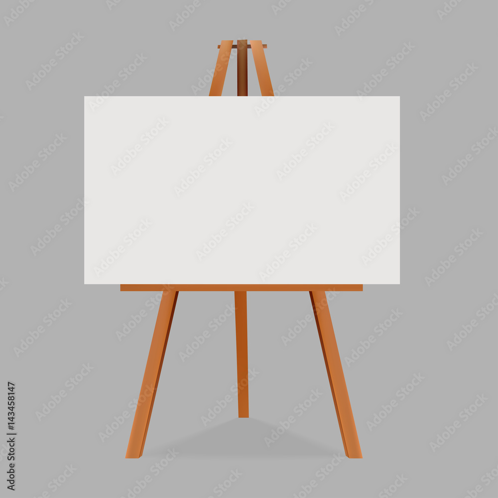 wooden easel template for banner,ads, poster. Place your picture Stock